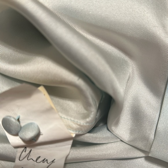 Moschino Chea Chic Blue White Clouds Silk Blouse - Picture 12 of 13